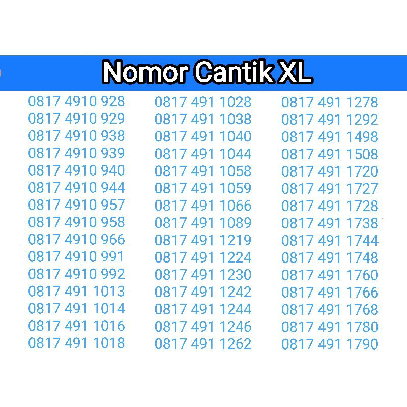Nomor cantik XL 11 digit murah