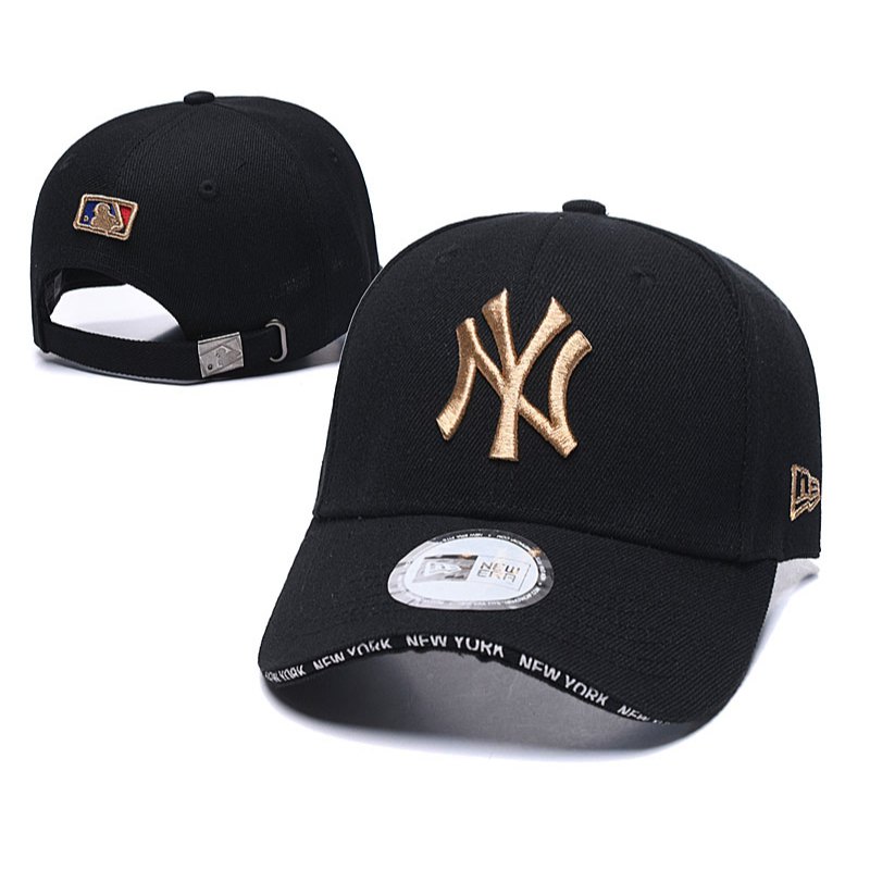 Topi NY Yankees Black Gold V Hitam Emas Premium Import