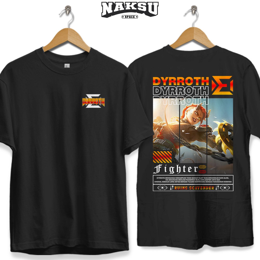 KAOS STREETWEAR MOBILE LEGENDS HERO DYRROTH RUINS SCAVENDER UNISEX BAJU DISTRO KATUN COMBED 30S