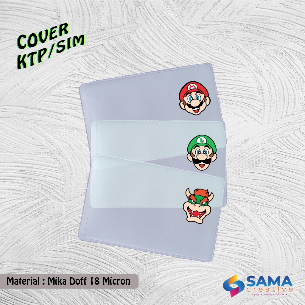 

Mario - Cover KTP / SIM Karakter unik- Sarung Plastik Mika Pelindung Kartu Luigi Mario