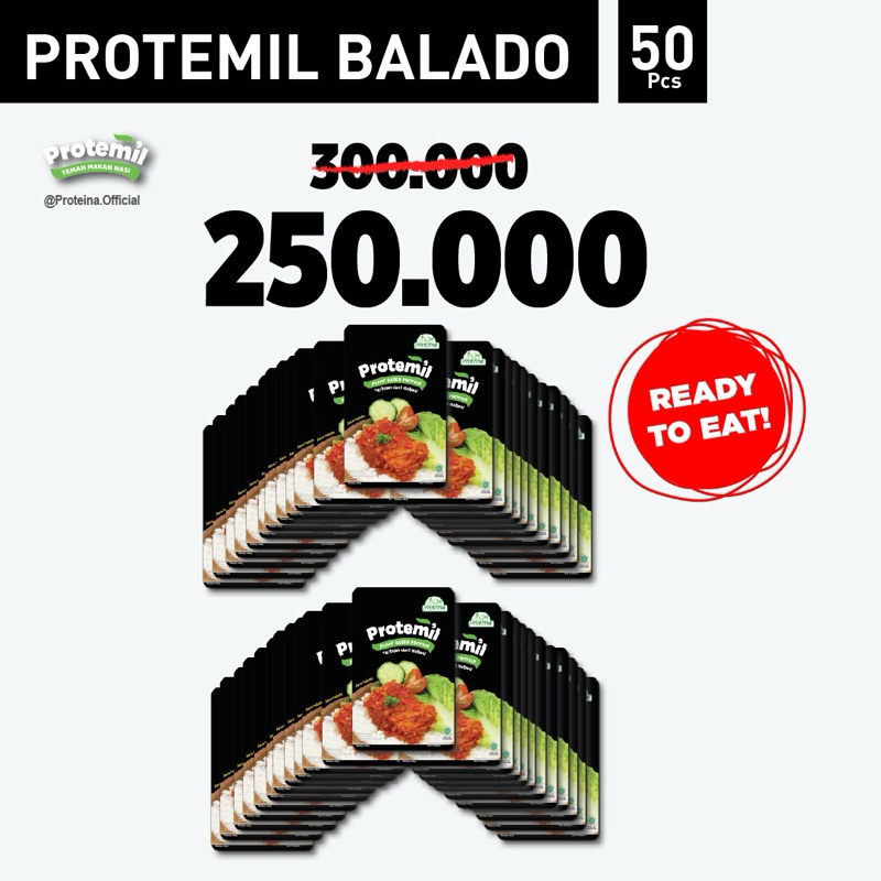

Protemil Balado 50pcs + Free Kaos / Makanan Instan / Siap Makan