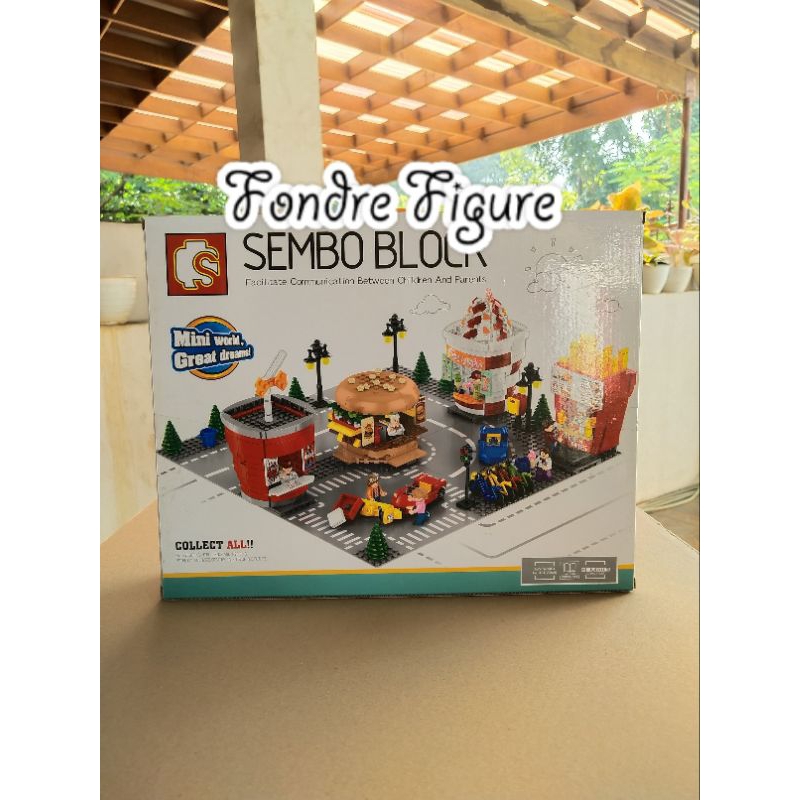 ORIGINAL SEMBO BLOCK ICE CREAM 601057 BRICK BRICKS LEGO KADO MAINAN ANAK 4in1 FAST FOOD BURGER KFC M