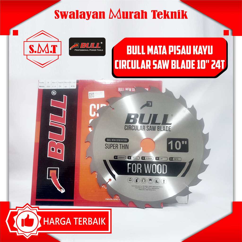 BULL CSB 10"X24T MATA CIRCLE POTONG GERGAJI KAYU TIPIS