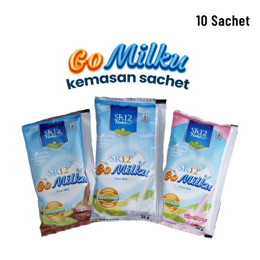 

SR12 GoMilku 10 Sachet Susu Kambing Etawa Bubuk 25gr Plus Daun Kelor Tingkatkan Kepadatan Kesehatan Tulang Aman Untuk Diabetes Asam Urat Atasi Nyeri Sendi VSR005