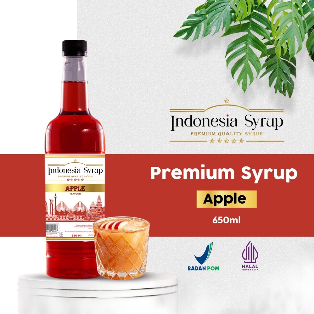 

Sirup Premium Rasa Apple / Apel Minuman Sirop Flavoured Syrup Halal BPOM 650 ml Indonesia Syrup Omura Powder