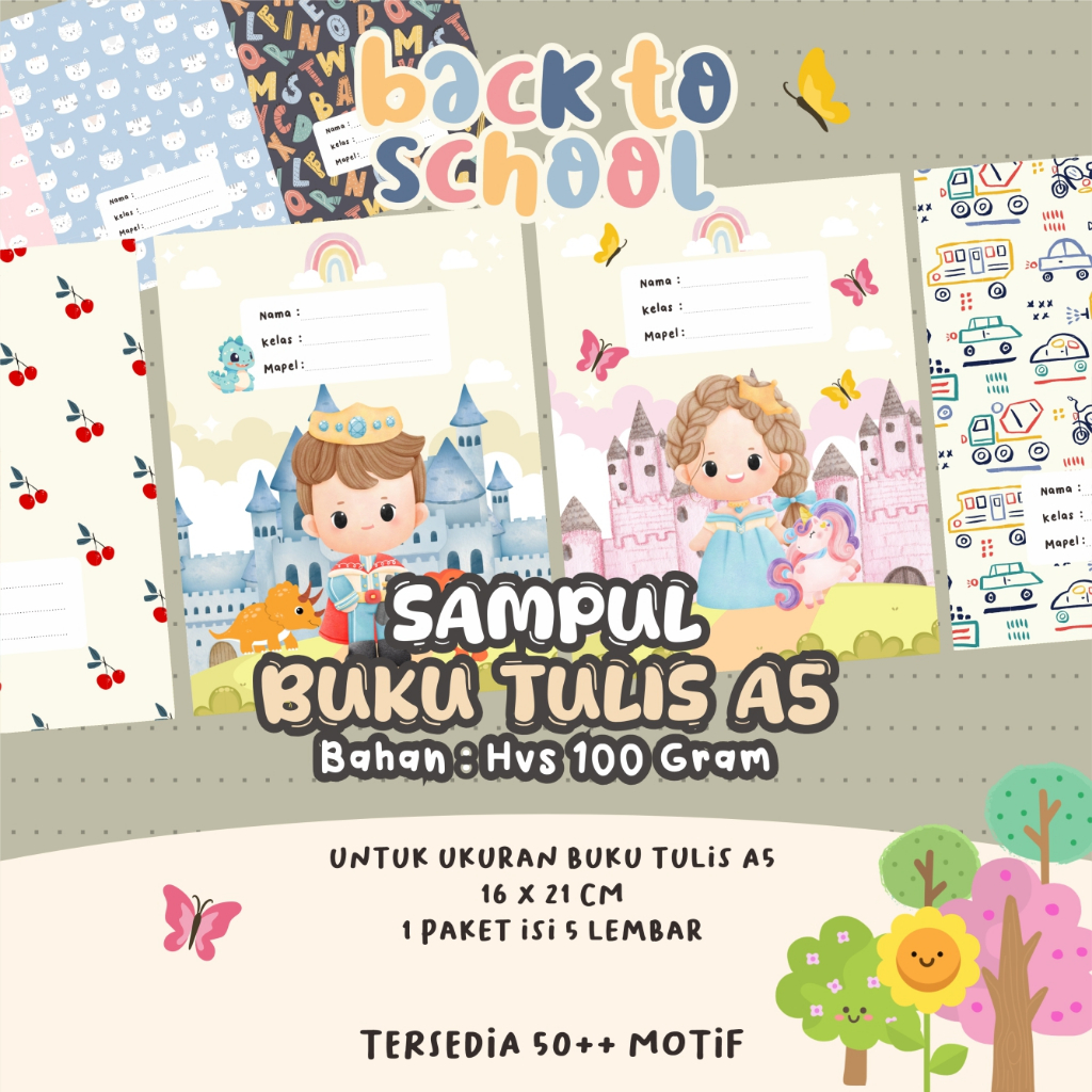 

(ISI 5 LEMBAR) SAMPUL BUKU TULIS A5