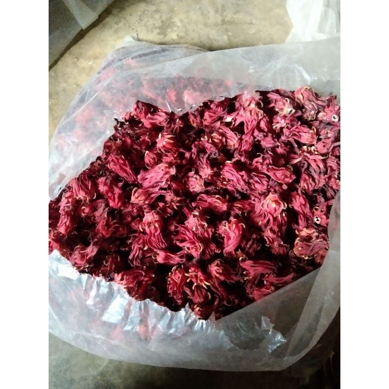 

bunga Rosela merah kering