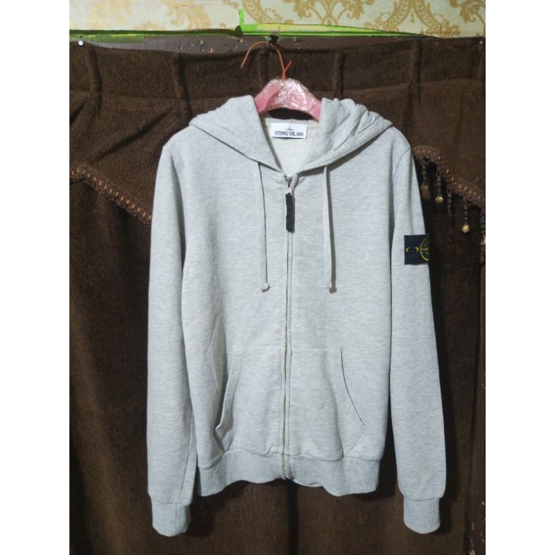 Zipp hoodie stone island grey