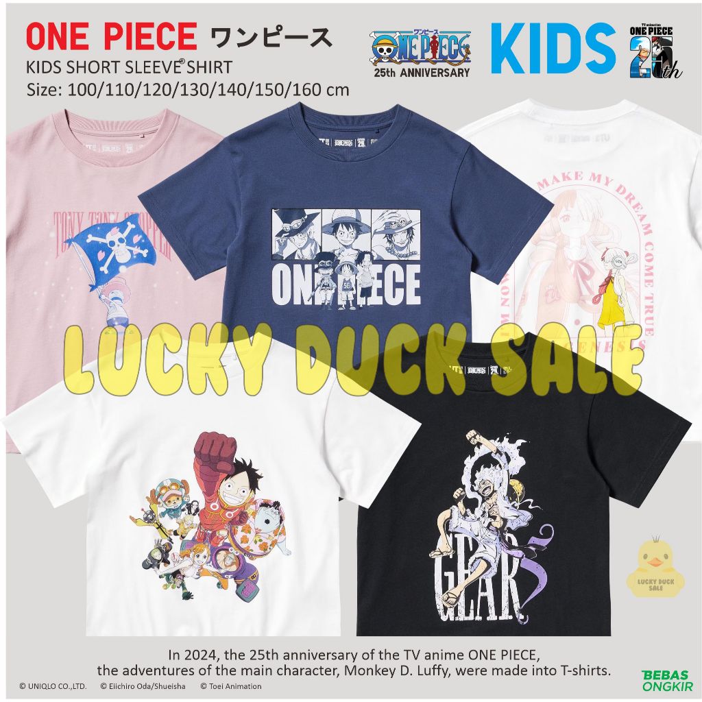 Kids One Piece 25th Anniversary Baju Kaos Anak Anime UT Shirt UNIQLO UT One Piece