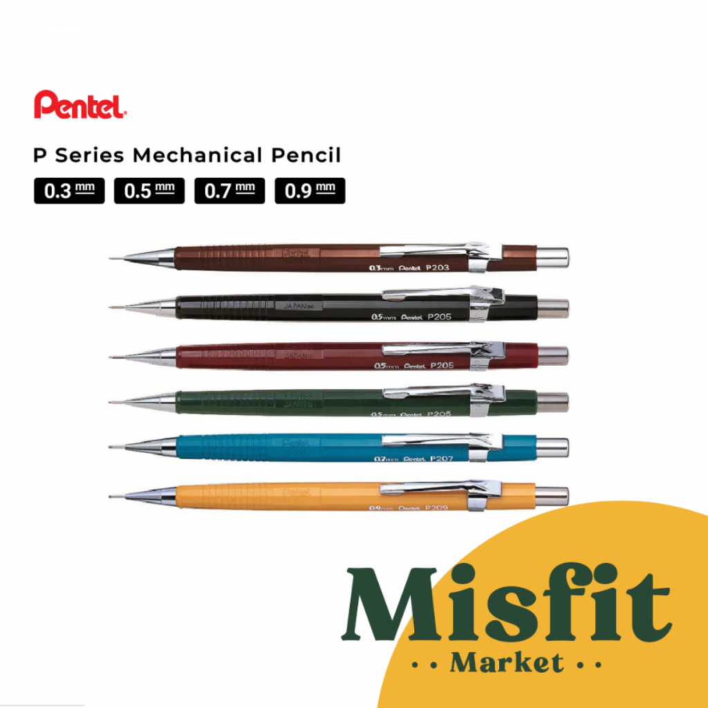 

Pentel Sharp P200 Mechanical Pencil 0.3 0.5 0.7 0.9 mm Pensil Mekanik Drafting P203 P205 P207 P209