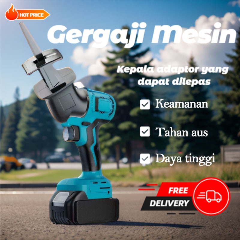 Reciprocating Chainsaw Gergaji Saw Cordless / Gergaji Mesin / Mini Chainsaw / Cordless Reciprocating