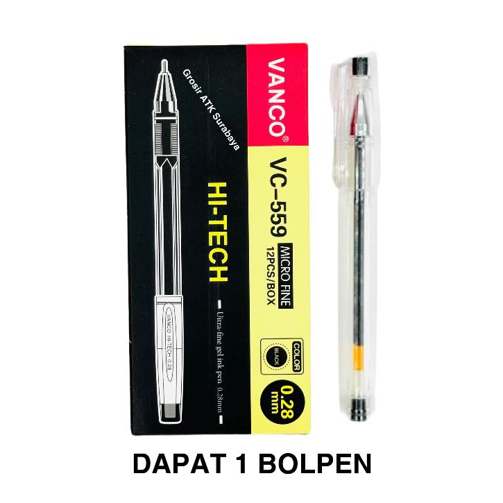 

( DAPAT 1 PCS ) Bolpen Pulpen Bolpoin Hi-Tech / Hitech / Hi-Tec / Hitec VANCO VC-559 0.28mm