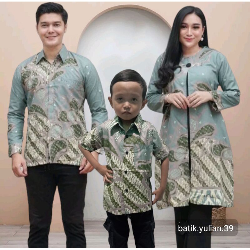 TUNIK WANITA TERLARIS TUNIK BAJU ATASAN WANITA TERBARU /Couple Batik Ayah dan Anak Laki-Laki Warna B