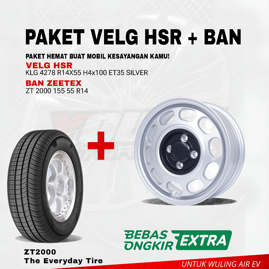 velg r14 original hsr untukw wuling air-ev hsr klg silver