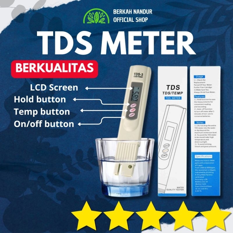 TDS Meter Air HidroponIK Murah Alat Pengukur PPM Air Hidroponik