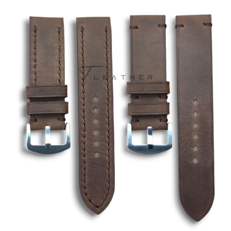 Tali jam tangan kulit sapi asli coklat / tali jam tangan kulit asli/ strap jam tangan kulit asli/  t