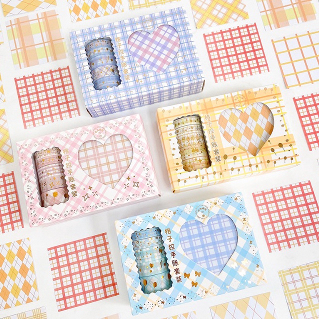 

HOT PRODUK SQUARE Memopad With Washi Tape in BOX SET Memopad dan washi tape motif SQUARE GRID