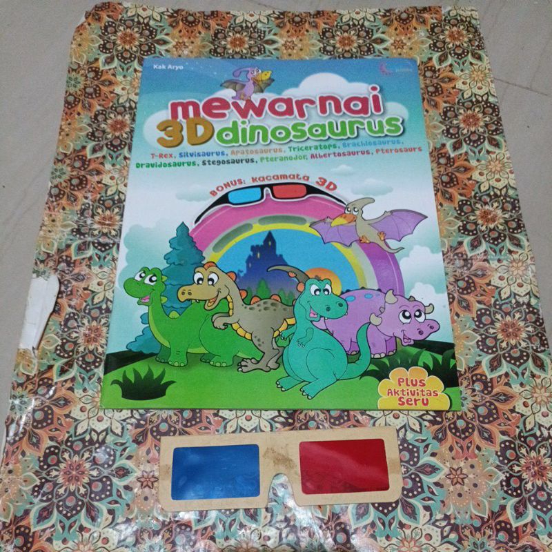 Buku mewarnai 3D dinosaurus