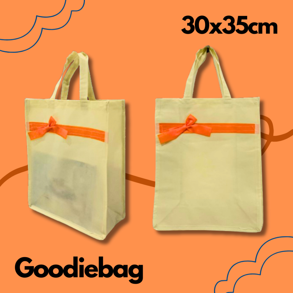 

[PREMIUM] TAS KAIN TOTEBAG SPUNBOND PREMIUM JAHIT BROKEN WHITE PITA 35x30