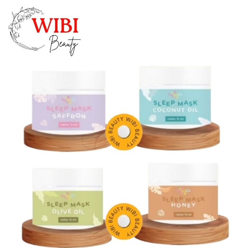 Sleeping Mask Bybdka Honey, Saffron, Coconut, Olive Oil, Zaitun 15ml 50ml, perawatan Masker wajah ti