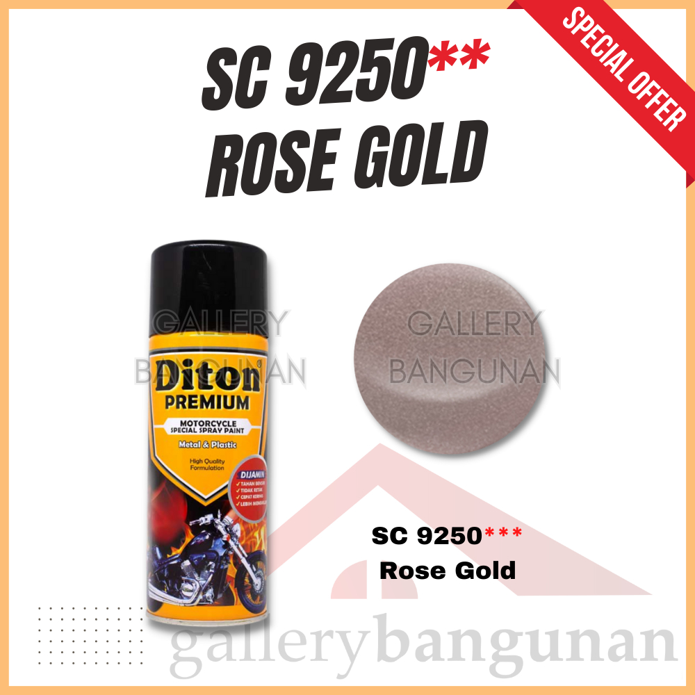 DITON PREMIUM 9250 ROSE GOLD PYLOX CAT SEMPROT MOTOR MOBIL PILOK PILOX AEROSOL PILOC KALENG EMAS VEL