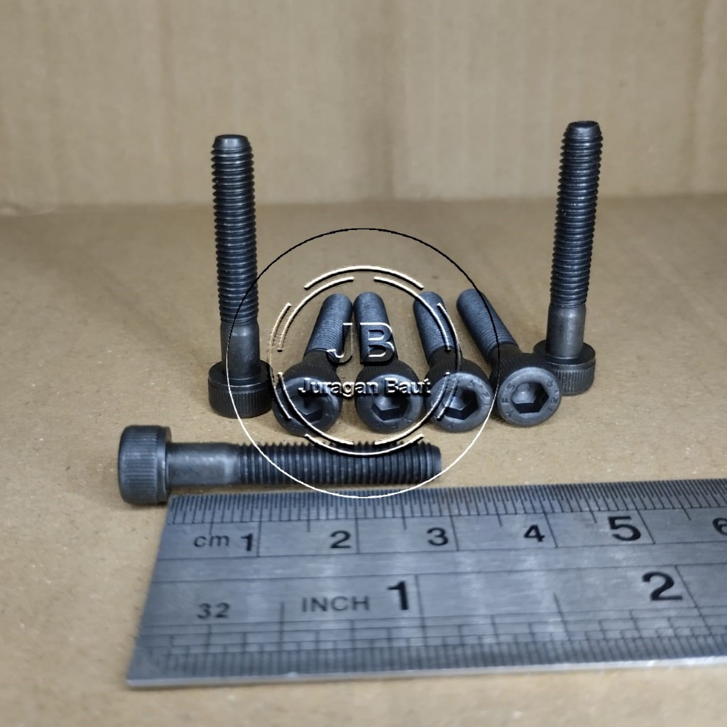 BAUT L M5X30 BAJA PANJANG 3 CM 3CM BAUD L BAJA M5 X 30 KUNCI L4 L 4 KUNCI PAS 8 HALF DRAT WARNA HITA