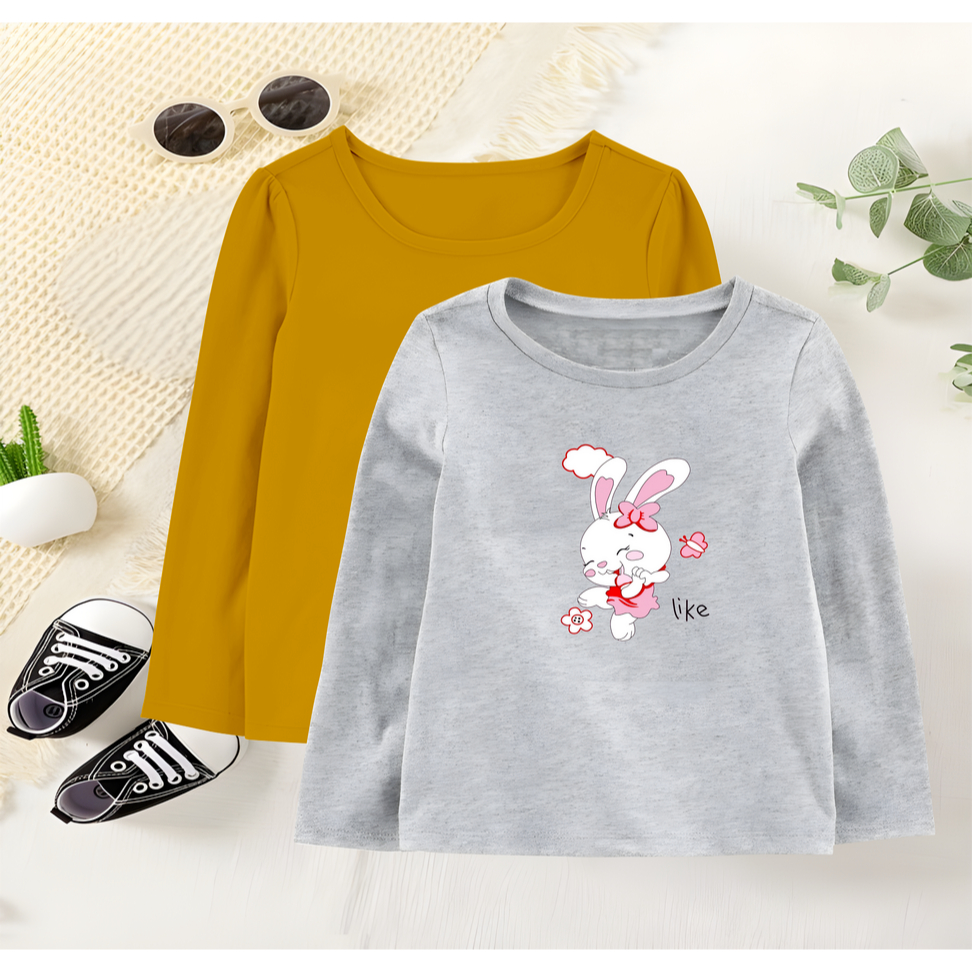 Baju Kaos Anak Lengan Panjang Perempuan Usia 1 2 3 4 5 6 7 8 9 10 11 12 Tahun Kaos Anak Lengan Panja