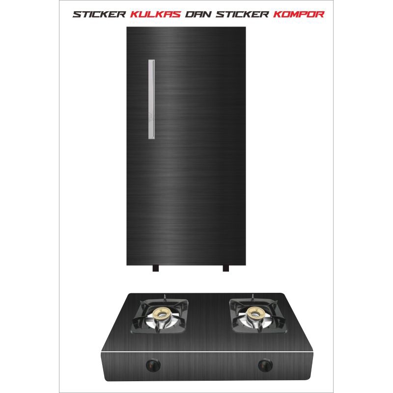 wallpaper stiker kulkas 1 pintu dan kompor 2 tungku
