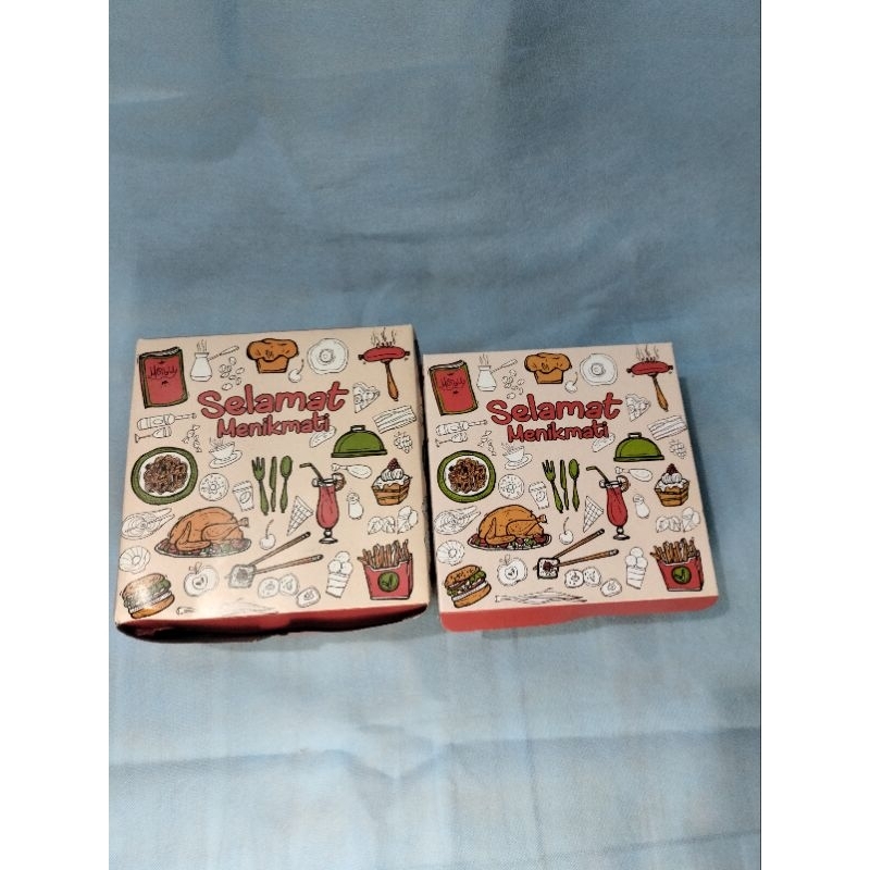 Isi 50 Pcs Dus Box Nasi Catering 20X20 Motif Kekinian Tebal 310 Gsm / Dus Nasi Kotak Tutup Sambung