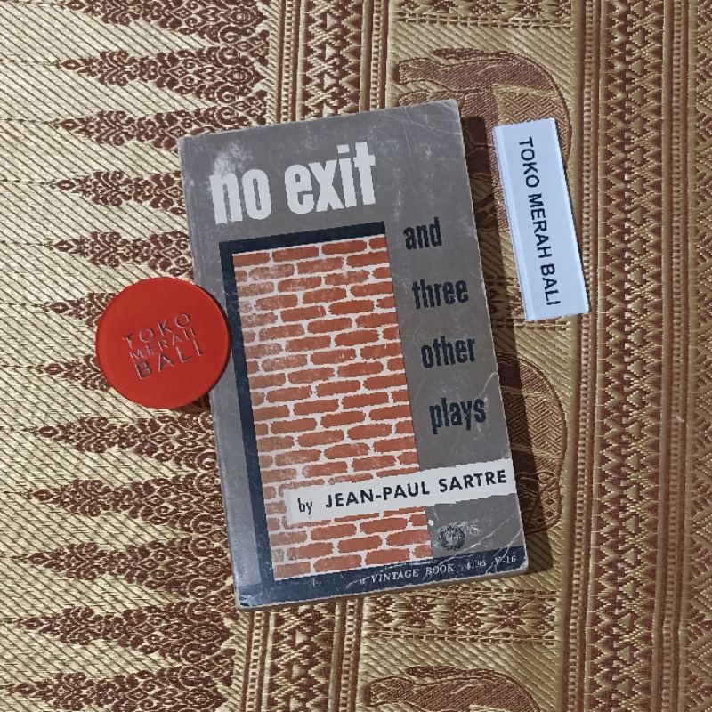 Edisi 1955 paket 4 buku drama Jean Paul Sartre No Exit, The Flies, Dirty hands, The Respectful Prost