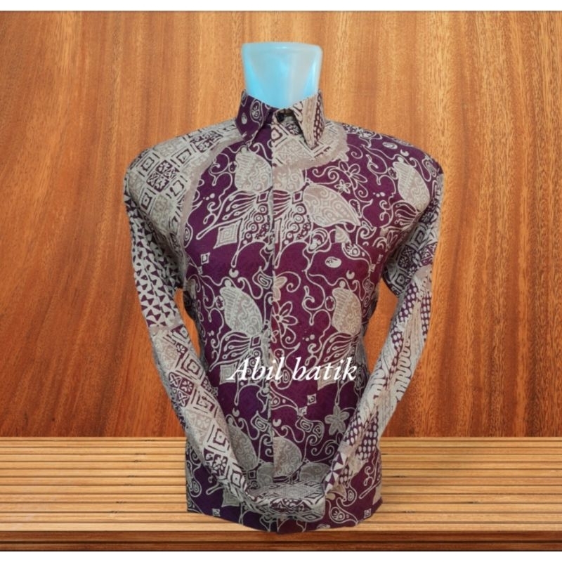 Batik Dobby ATBM Tradisional Cap Cirebon Trusmi Burgundy