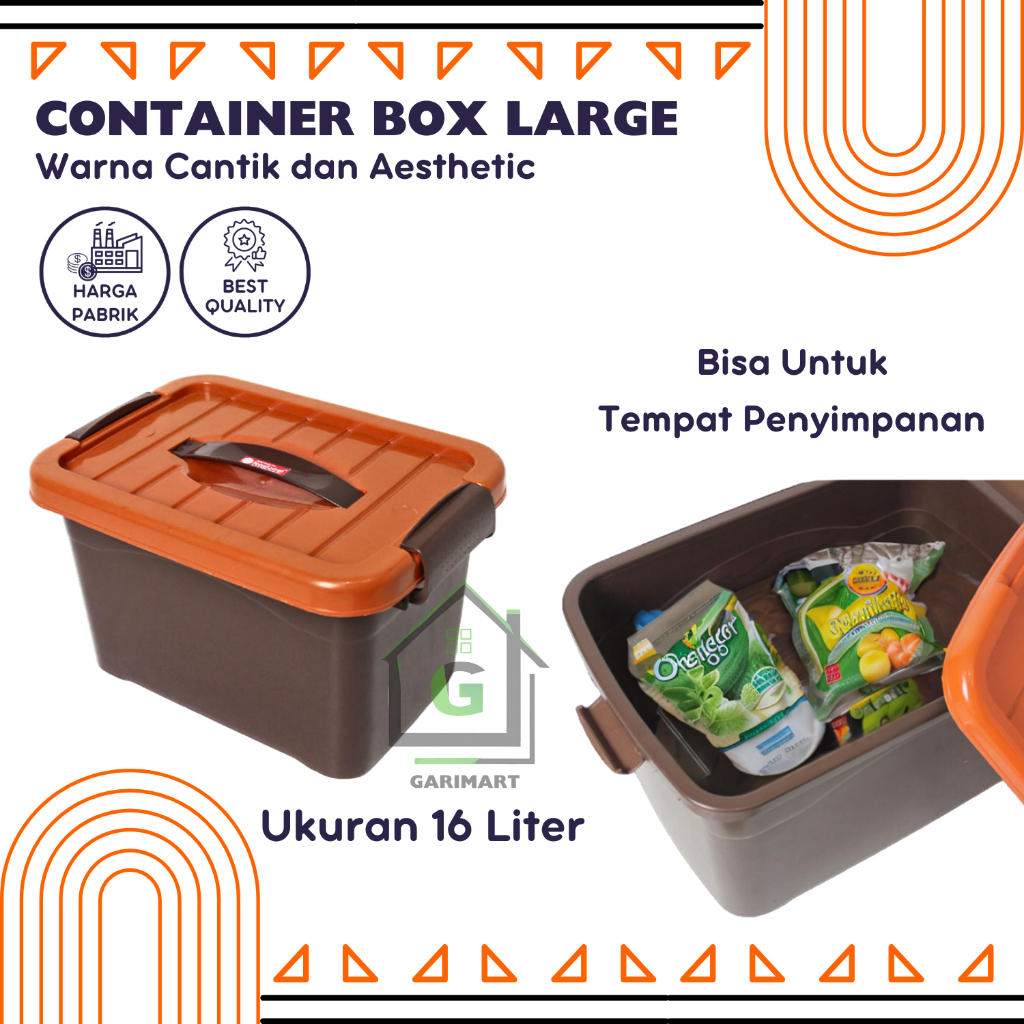 Container Box Plastik Large 16 Liter Kotak Penyimpanan Barang