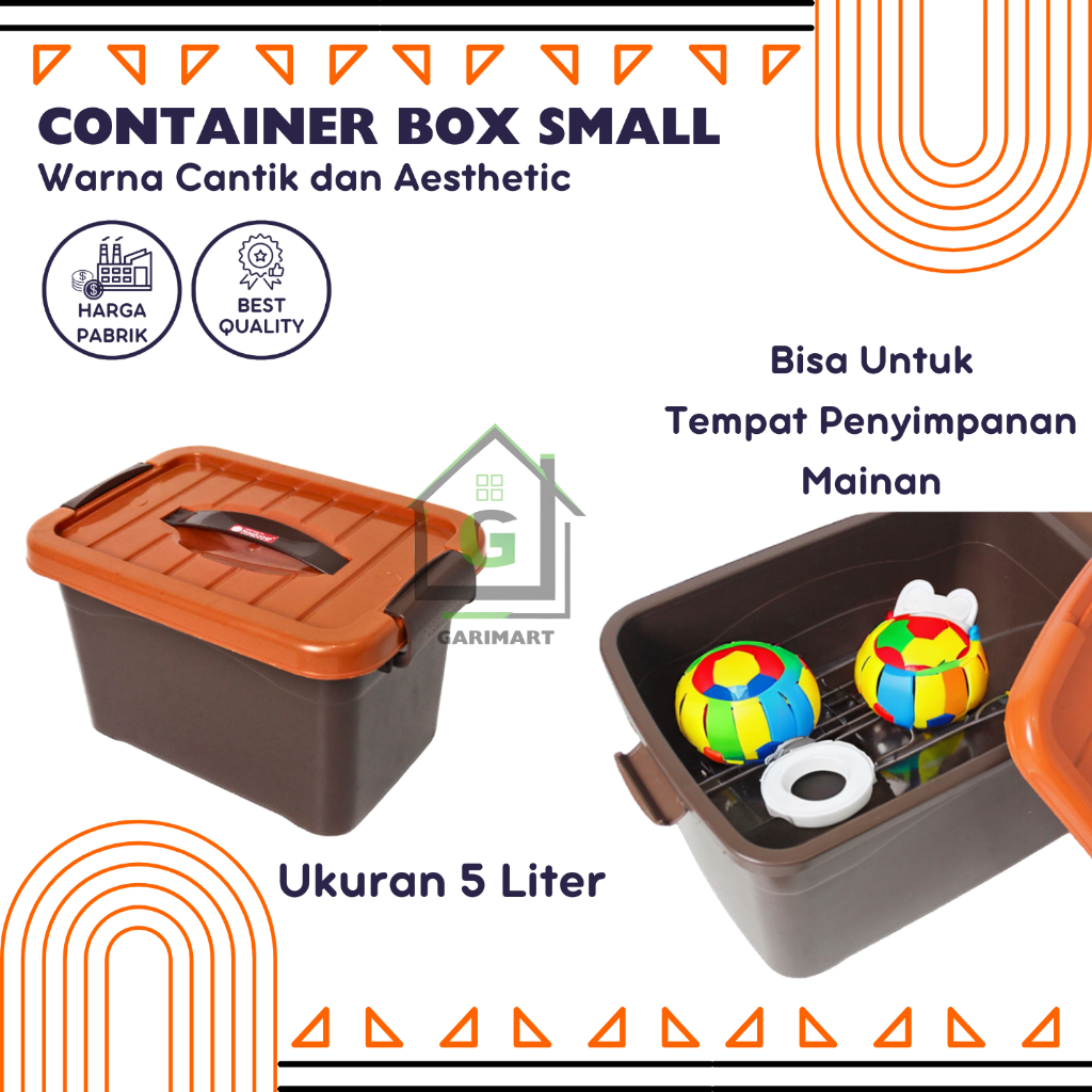 Container Box Plastik Small 5 Liter Kotak Penyimpanan Barang
