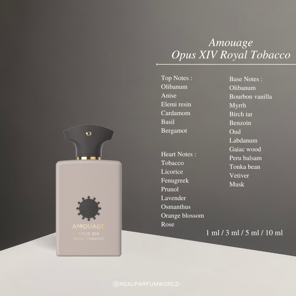 REAL PARFUM WORLD - Decant Parfum Amouage Opus Royal Toba for Unisex