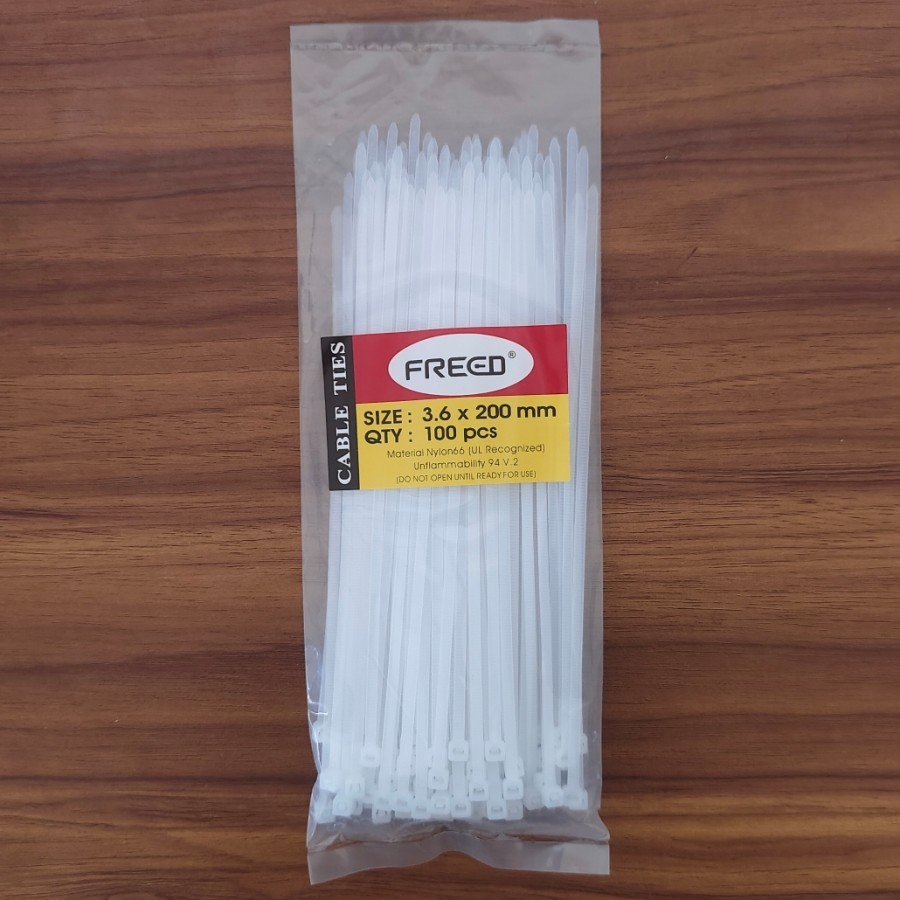 

Kabel Tie 3.6 x 20cm Putih Cable 1 Pack 100pcs Ties Pengikat 3.6x20cm Serbaguna 3.6mm x 200mm Nylon 66