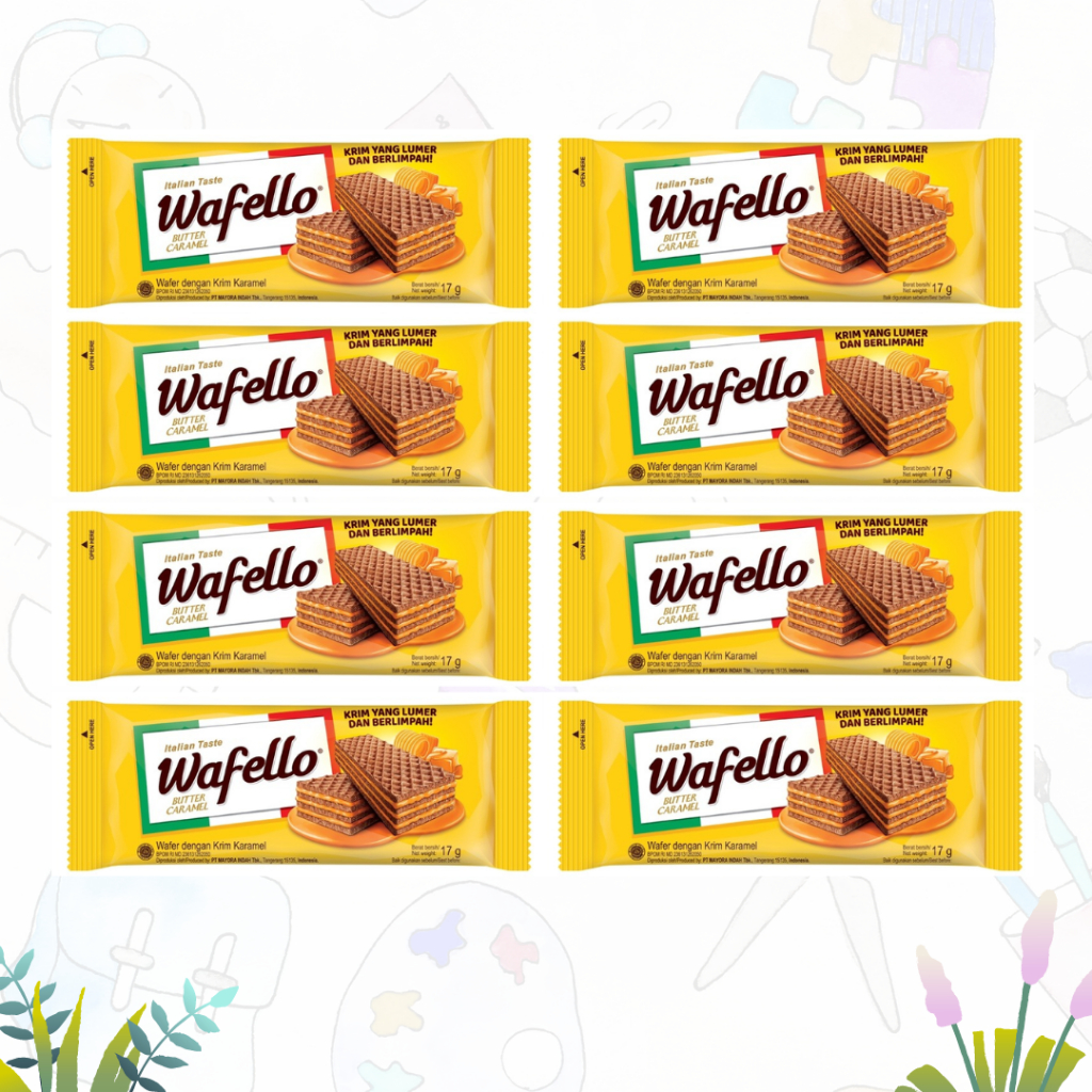 

Wafello Butter Caramel l Wafer dengan Krim Karamel 10x17gr (1Renceng)