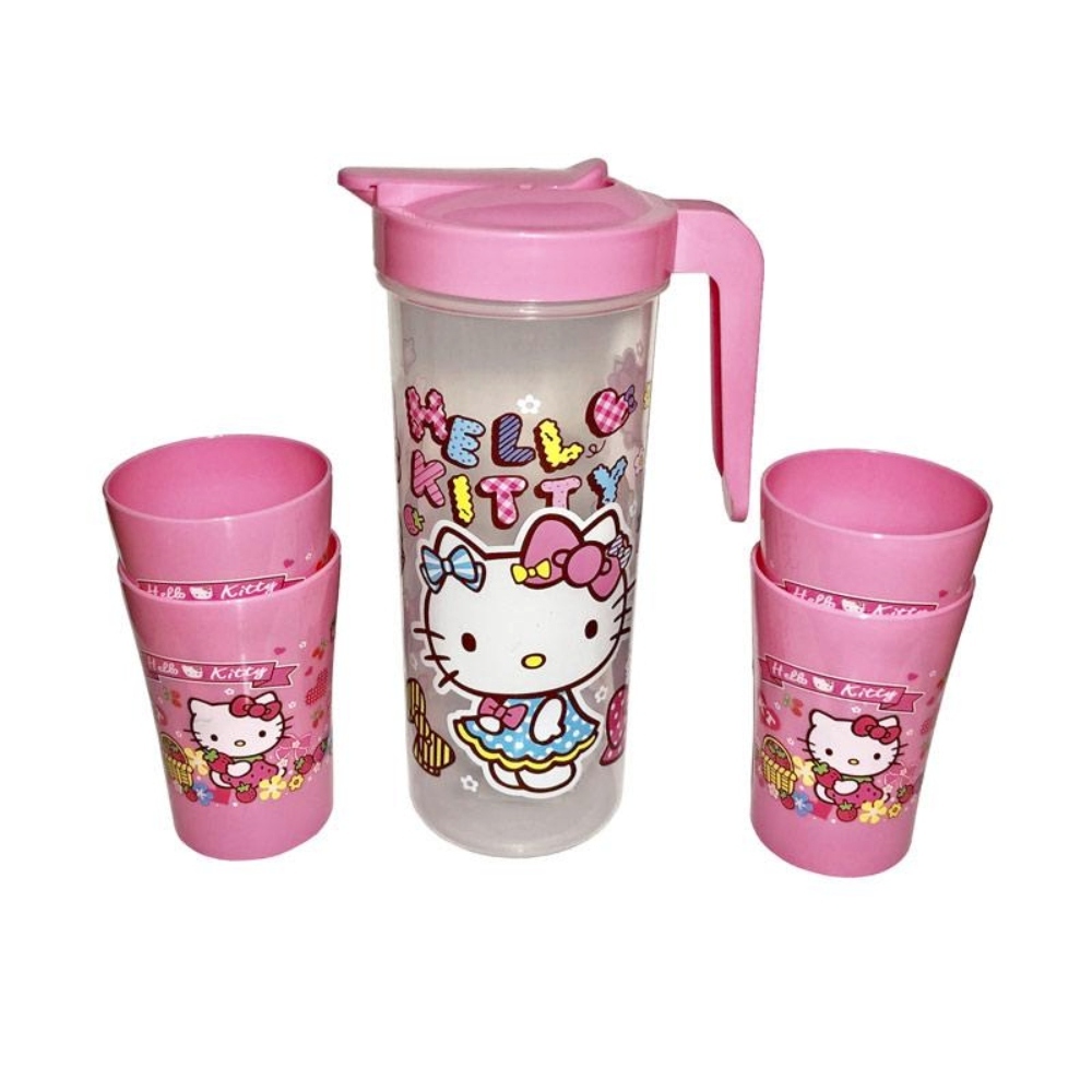 Teko Set plastik motif Karakter ( 1 Pitcher + 4 Gelas )
