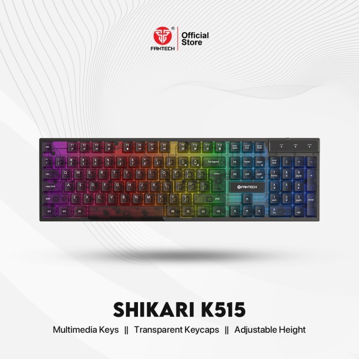 Fantech SHIKARI K515 Keycaps Transparan Keyboard Gaming RGB Membrane