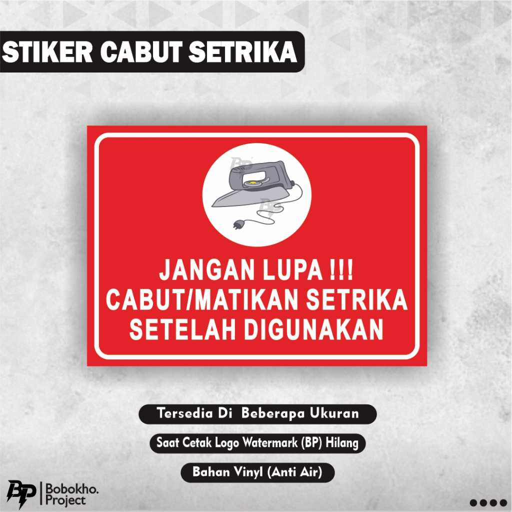 

Stiker Matikan Setrika / Stiker Cabut Setrika / Stiker Matikan Setrikaan