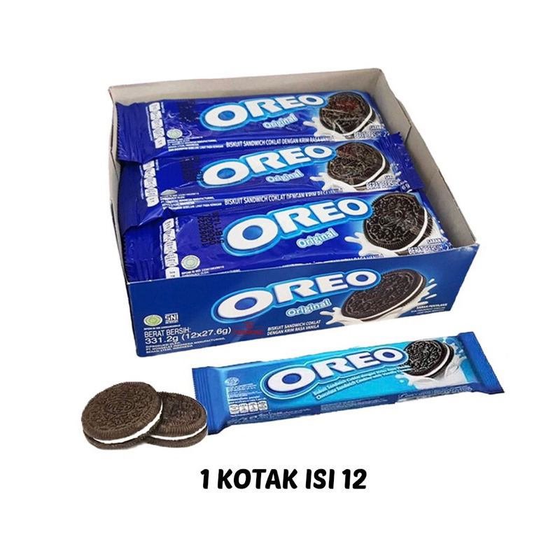 

Oreo Kotak isi 12 sachet Original Strawberry Cokelat Ice Cream