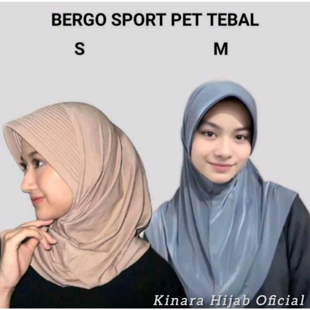 Hijab bergo sport pet tebal | Jilbab sport Pet Tebal | Bergo Sekolah Pet Tebal Jersey Premium Ukuran