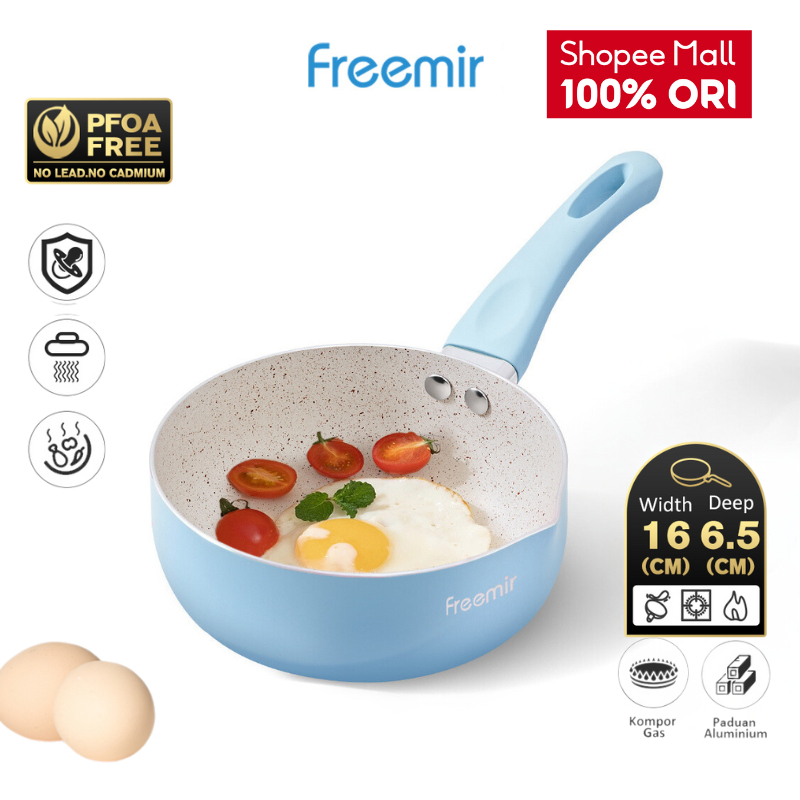 [OFFICIAL MALL] freemir Panci Susu 16 cm Warna Biru Anti Lengket Multifungsi Peralatan Memasak