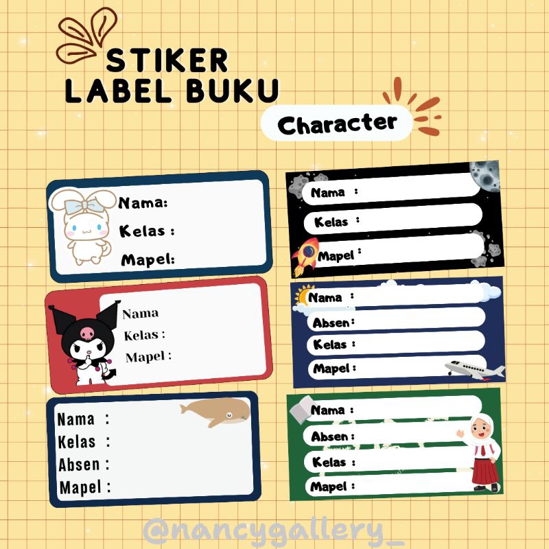 

Stiker Label Nama Buku Sekolah Anak Custom Isi 30 pcs dan 50 pcs | Label Nama Stiker Mata Pelajaran