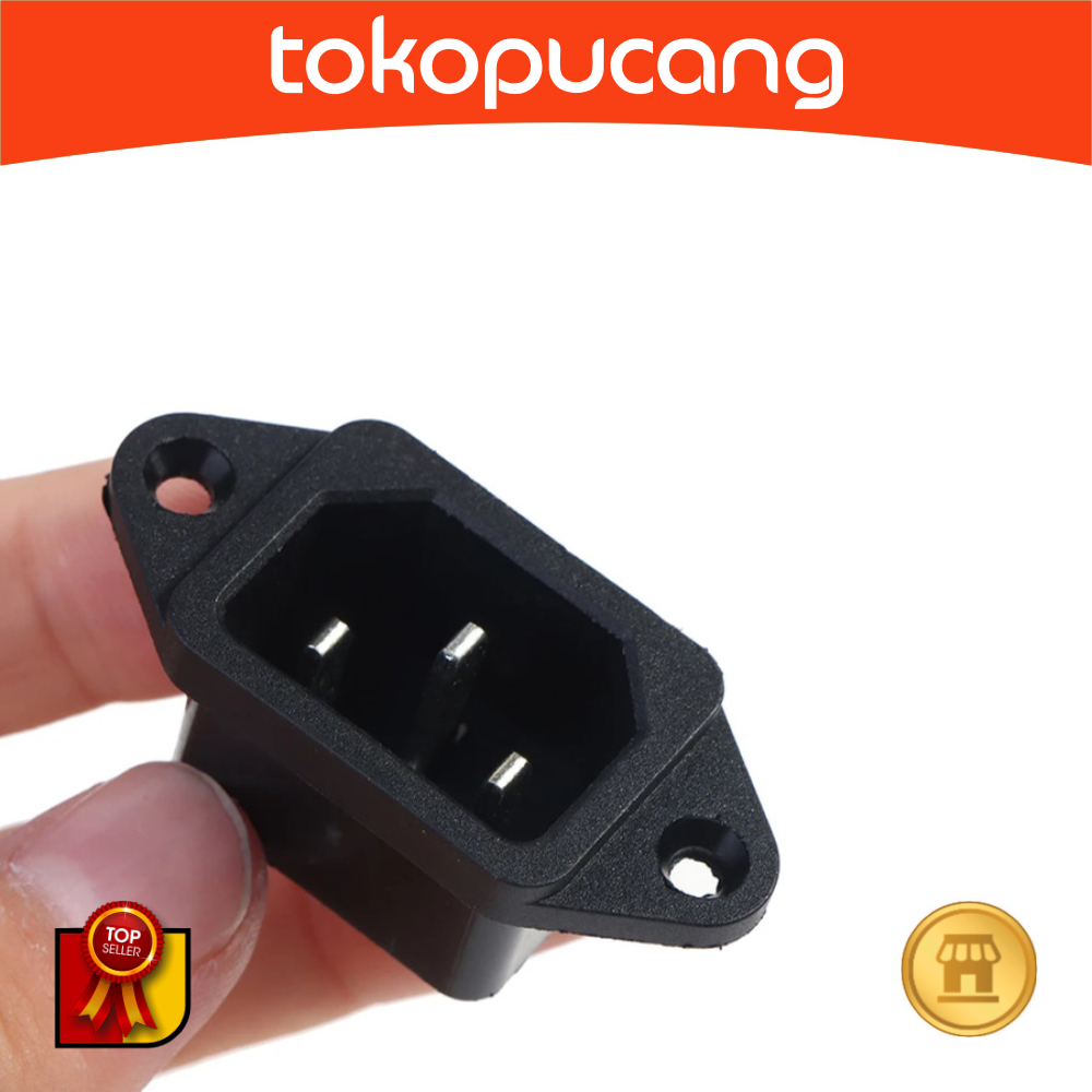 Socket AC 3 PIN 10A Socket Charger Sepeda Listrik Male Colokan Komputer C14 Kabel Power