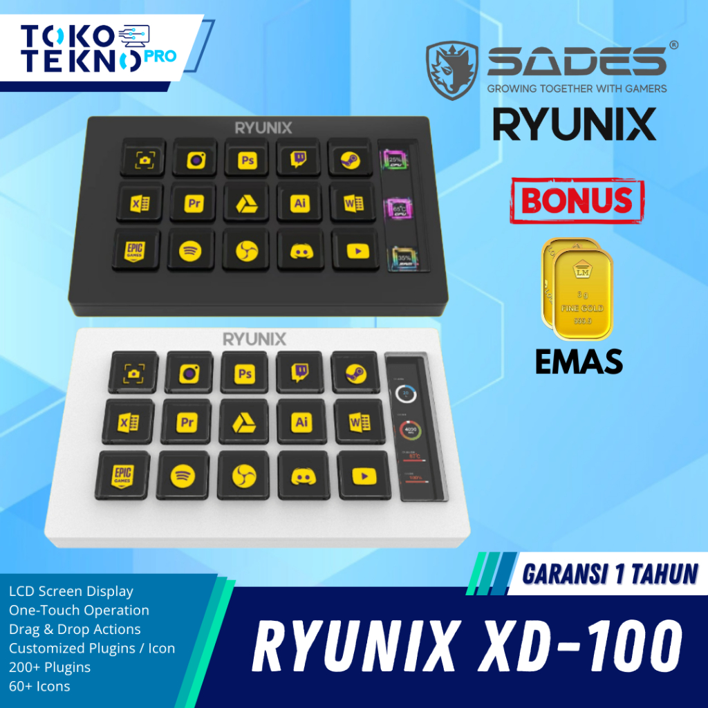 Sades Ryunix XD100 / XD-100 Stream Deck Control Pad