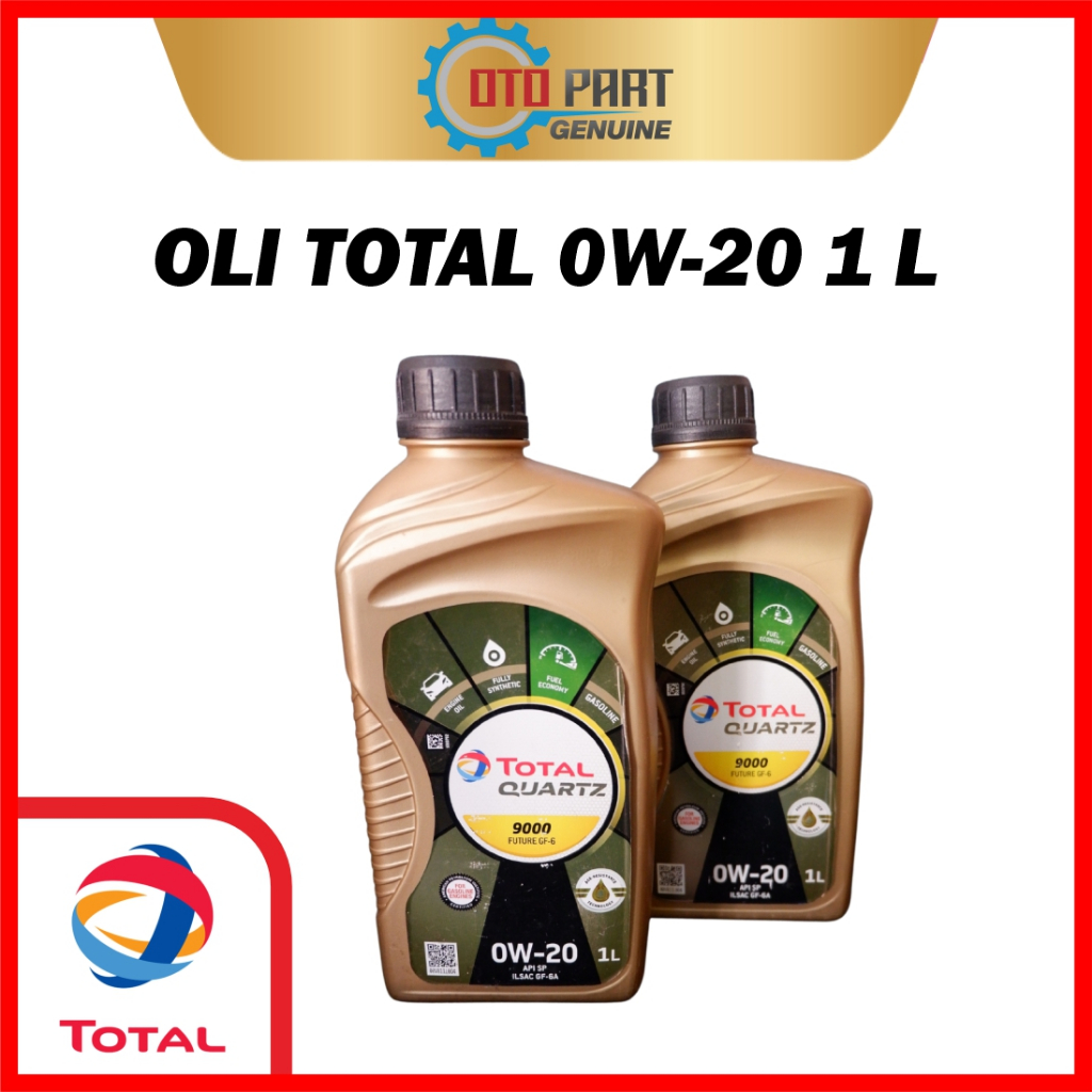 Pelumas Oli Mesin Mobil Bensin Oli Total Quartz 9000 0W-20 1 Liter Original Made In Singapore