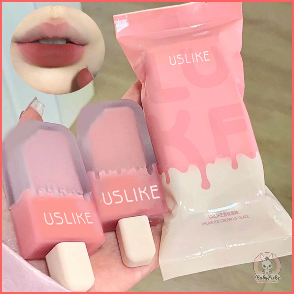 USLIKE Lip Gloss Ice Cream Lipstick Es Krim Lucu Ice Cream Matte Velvet Lipstick Korean XX168