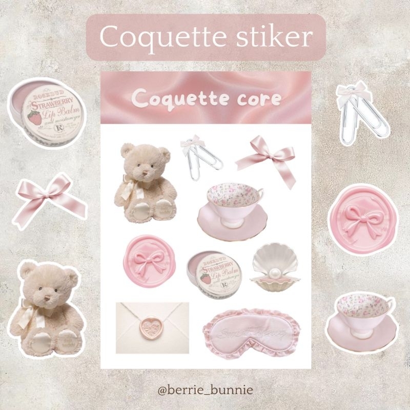 

[berrie_bunnie] stiker coquette| A6 coquette stiker finishing doff, cocok untuk dekorasi, jurnaling, dll