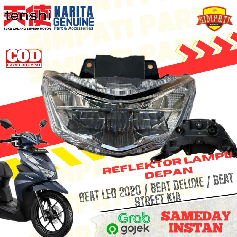 Reflektor Lampu Depan Beat 2020 Beat Street 2020 K1A + LED