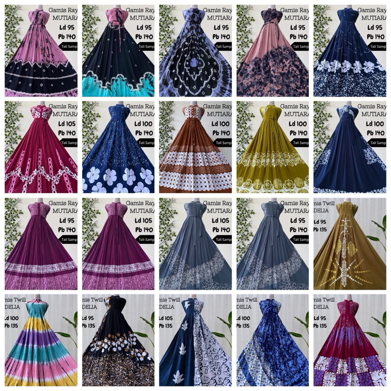 JUMBO GAMIS TWILL RAYON MUTIARA STANDAR /SUPER JUMBO XXXLLD130CM GAMIS TWILL ORI